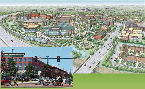 rendering of Indian Run District, Dublin Ohio (courtesy of Goody Clancy Planning)