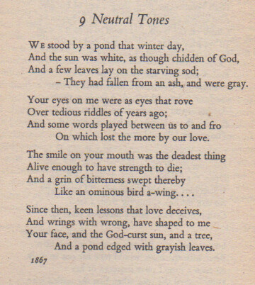 Neutral Tones by Thomas Hardy