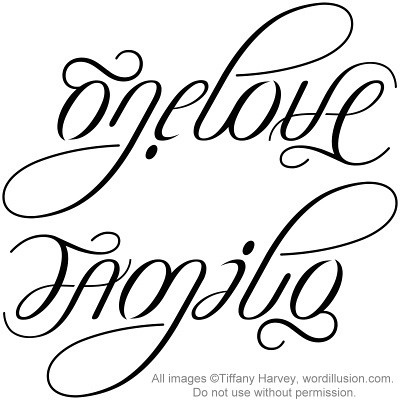  Love Tattoo Designs on One Love     Family  Ambigram V 2   Flickr   Photo Sharing