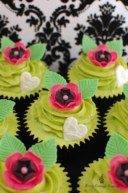 Hot Pink Black Lime Green Love Made these for a wedding anniversary