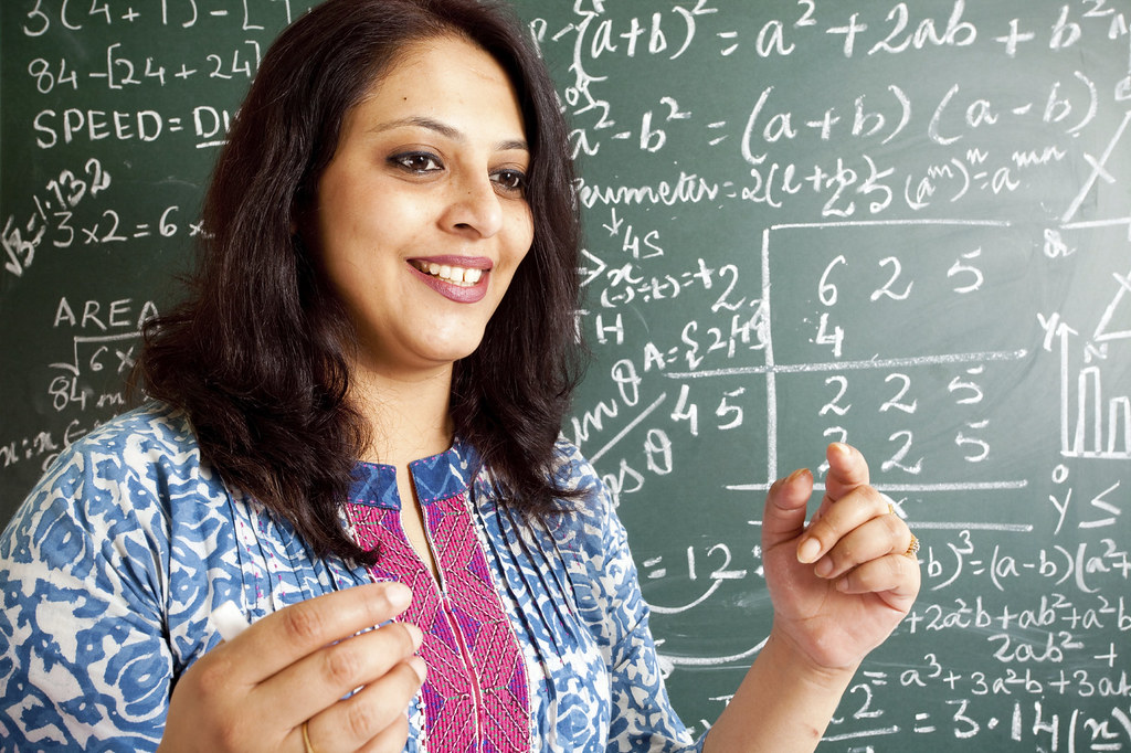 Indian Mathematics professor in classroom