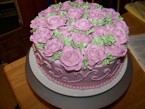 brimming with roses cake