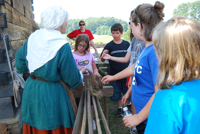 Children get a first hand experience with our past through living history.