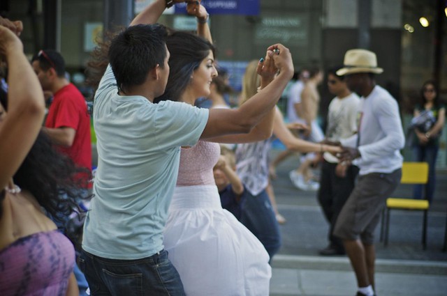 Salsa Dancing on Granville Street