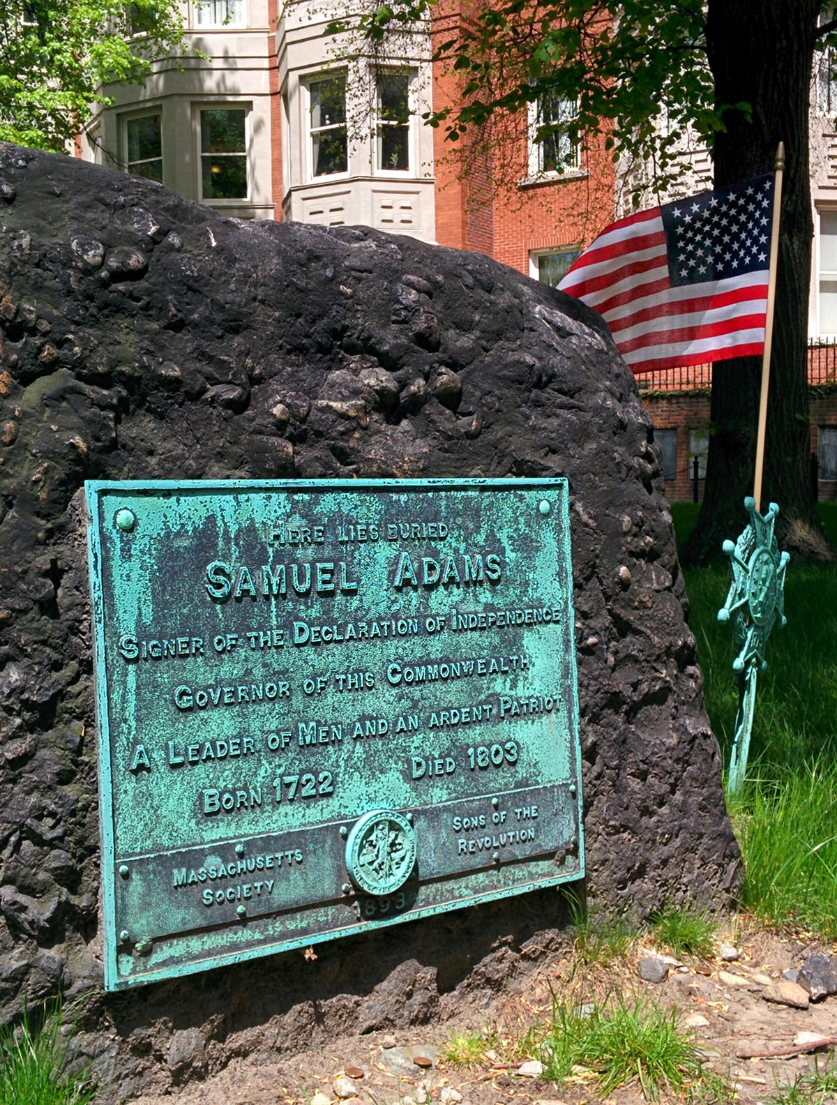 Samuel Adams's memorial at the Granary Burying Ground