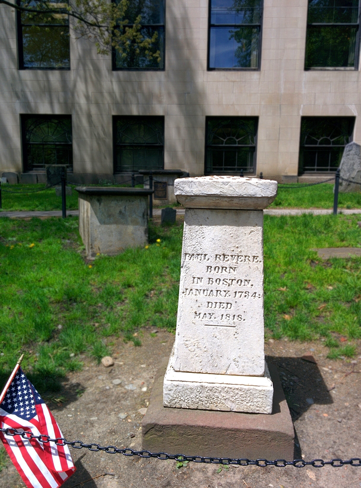 Paul Revere's memorial at the Granary Burying Ground
