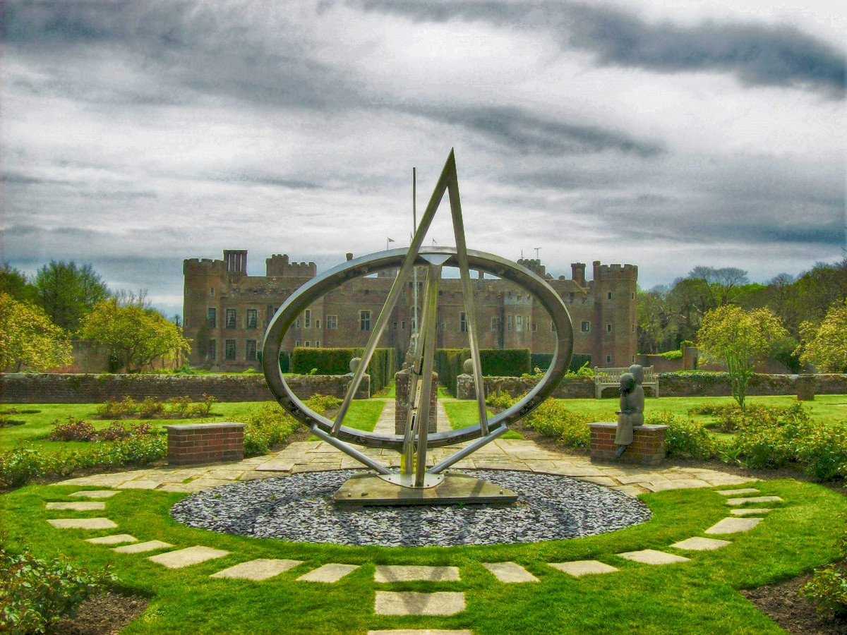 Giant sundial at Herstmonceux Castle