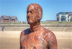 Anthony Gormley statue at Crosby Beach, Liverpool