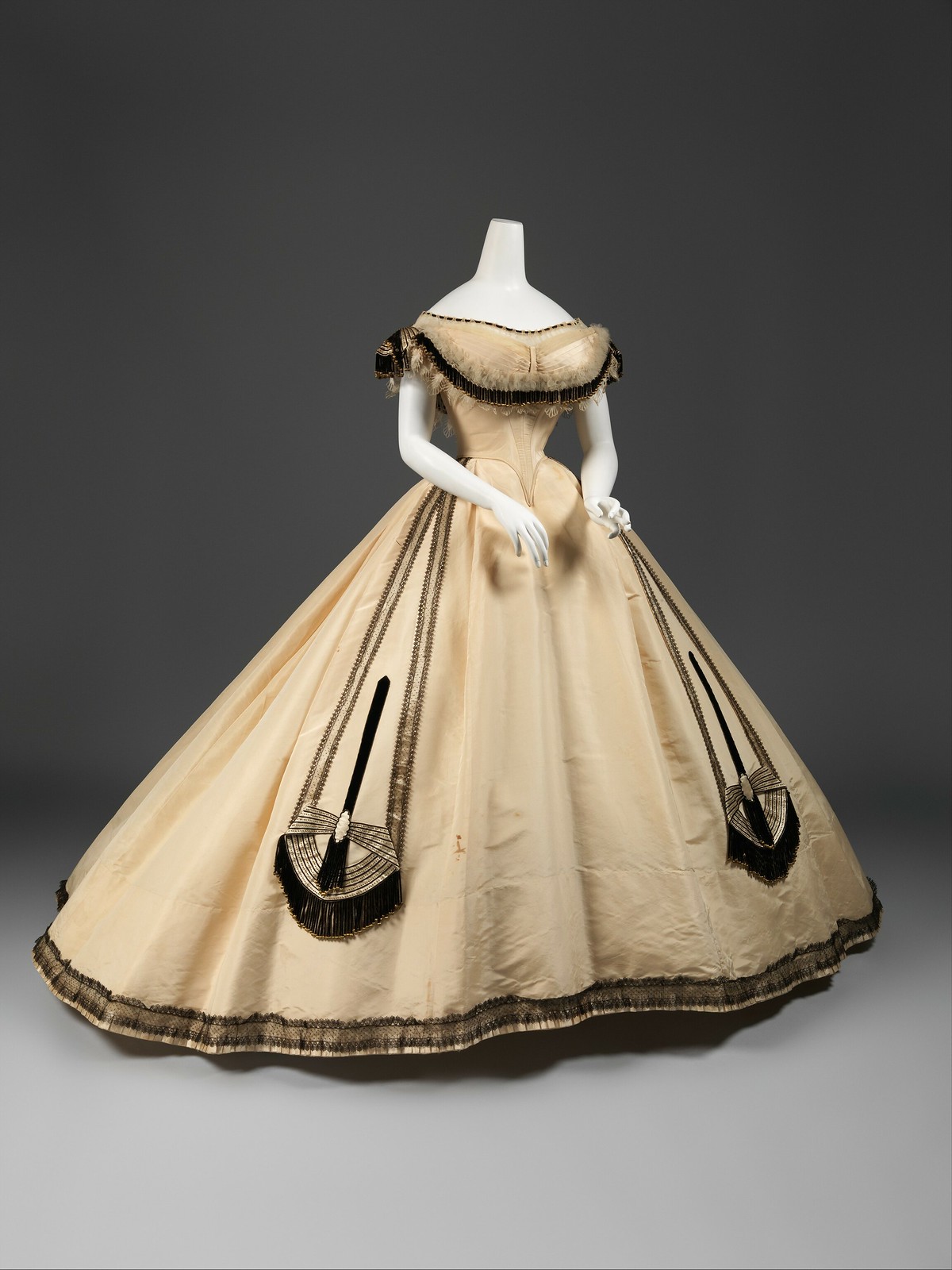 1864 Ball gown. French. Emile Pingat. Silk. metmuseum