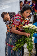 Buying flowers in Chichicastenango