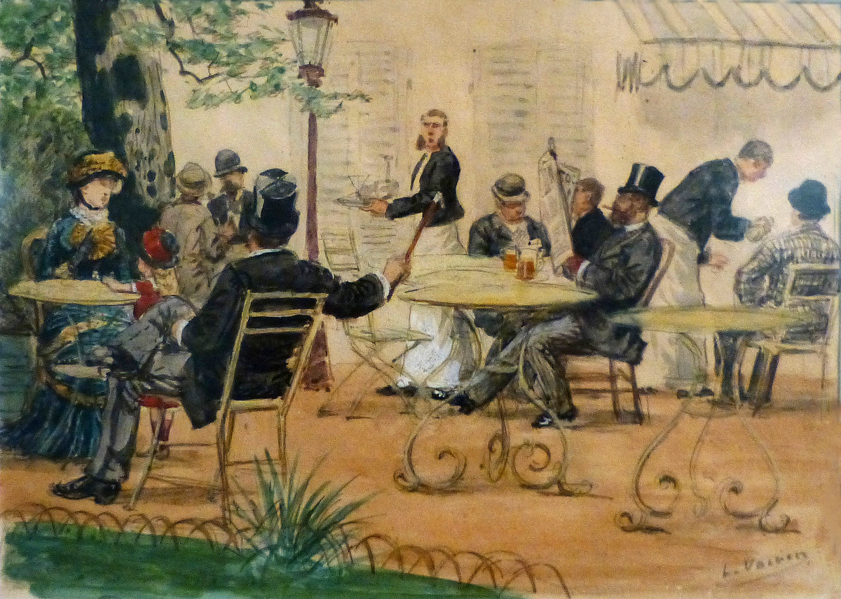 Terrace Scene-Musée Lorrain by Léon Voirin (1833-1887)