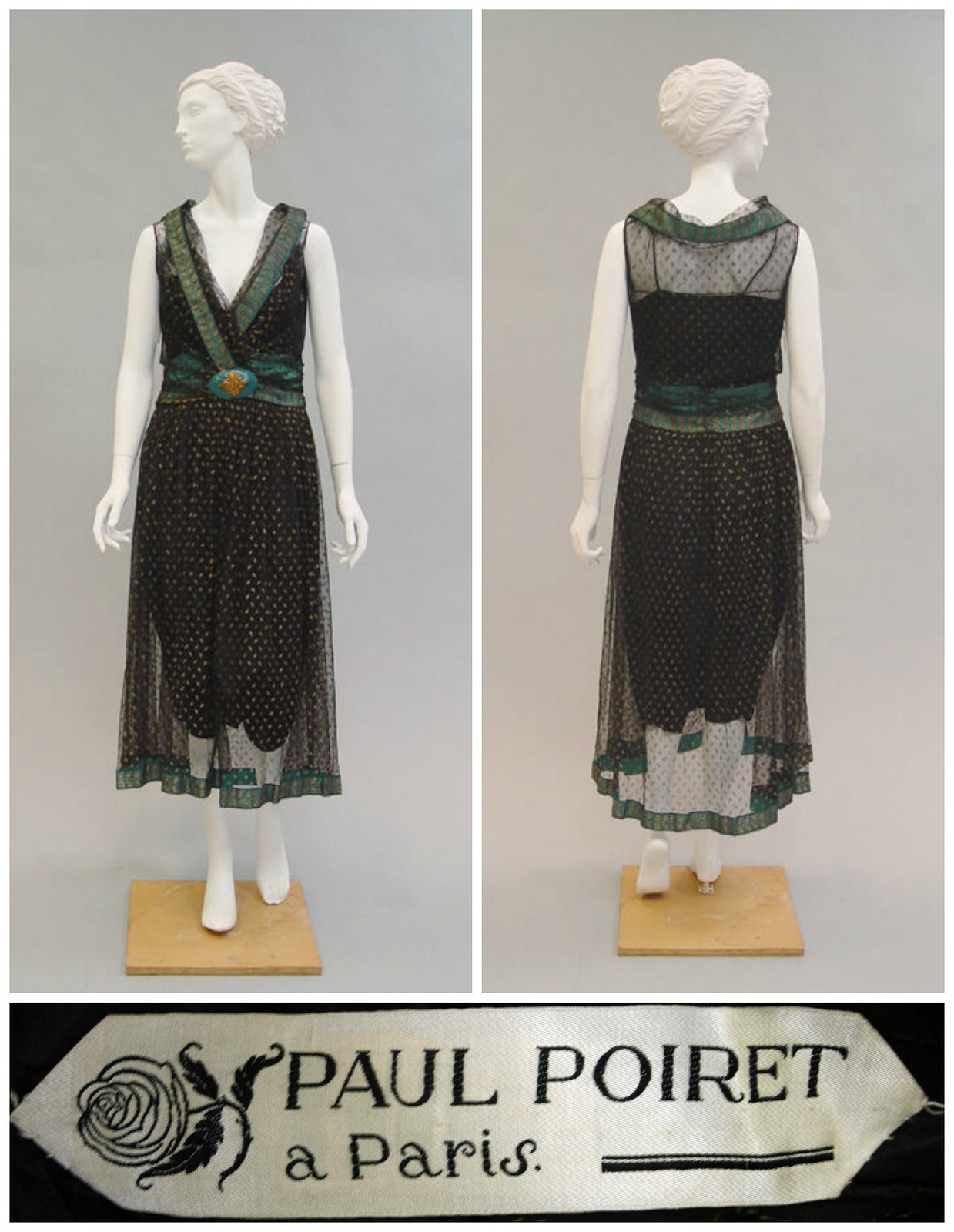 1927 Evening Dress. Paul Poiret. Silk, metal, plastic
