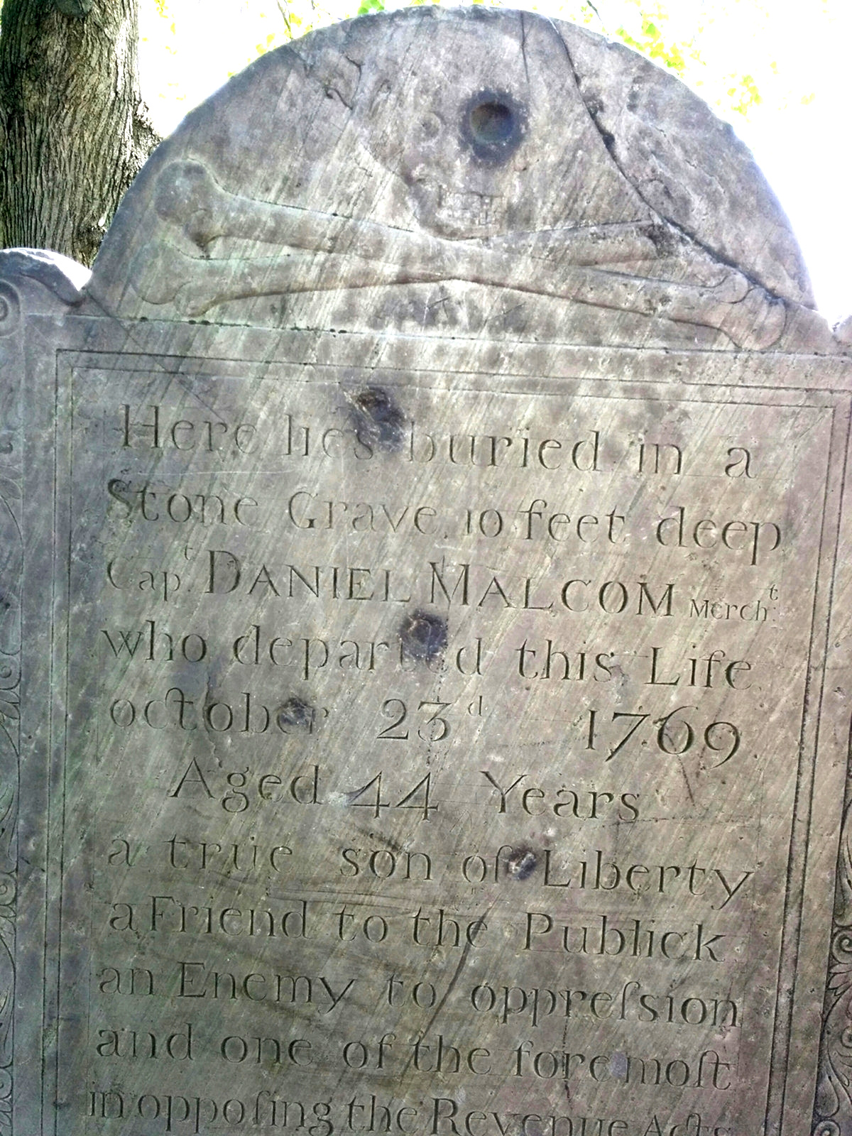 Daniel Martin gravestone, Copp's Hill Burial Ground