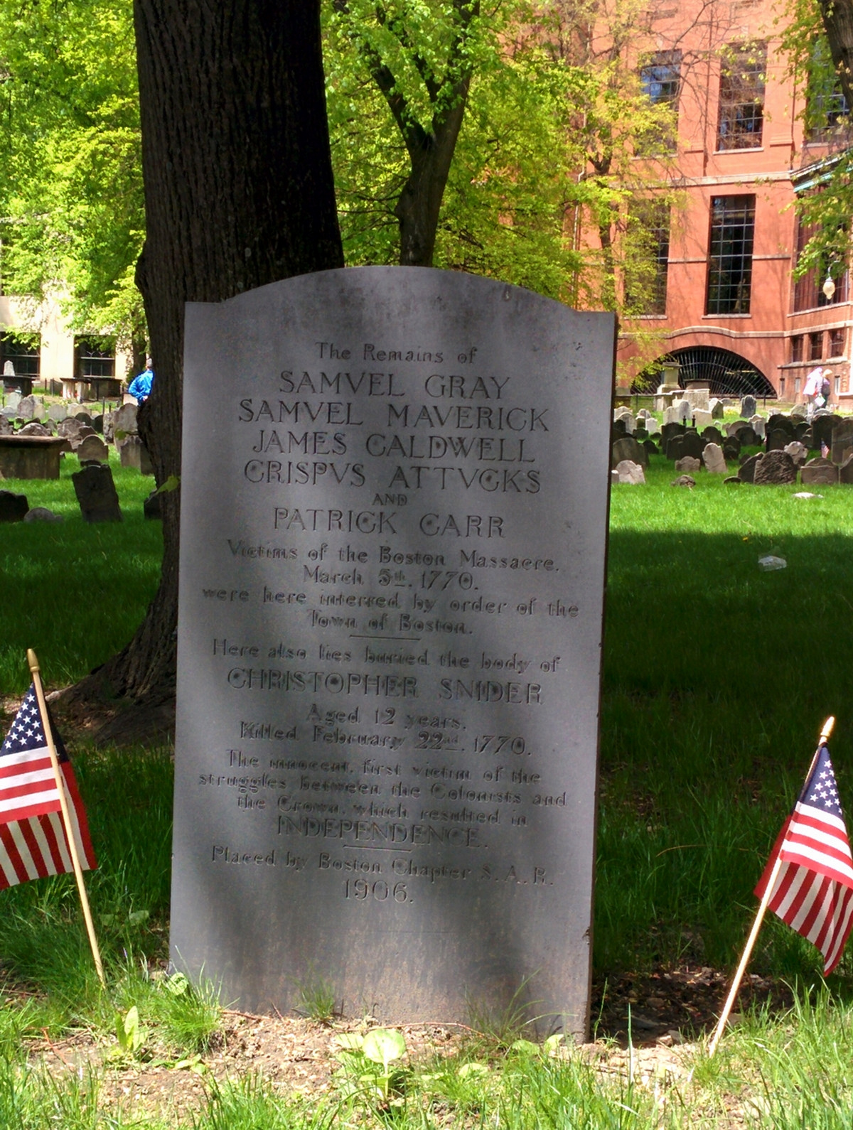 Boston Massacre Victims at Granary Burying Ground
