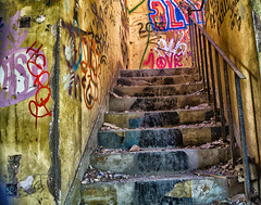 Abandoned factory staircase