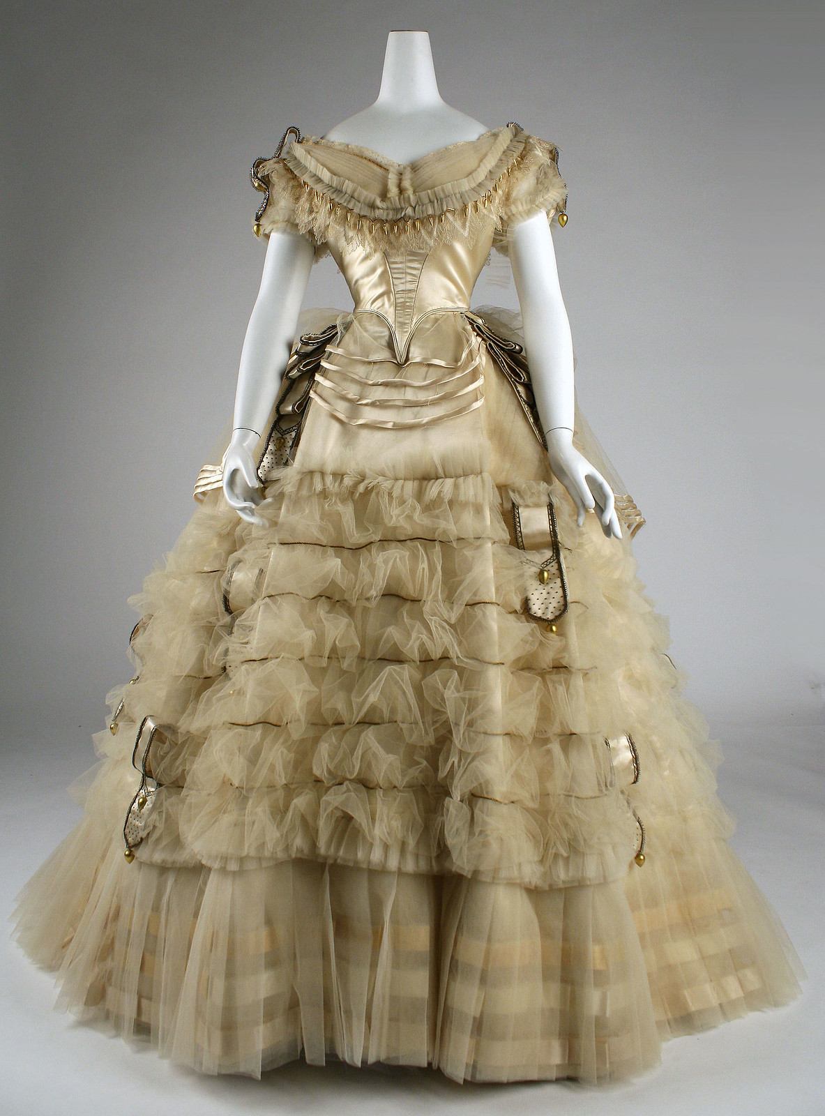 1860 Ball gown. French. Emile Pingat. Silk. metmuseum