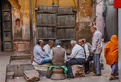 friendly game of cards in the backstreets of New Delhi