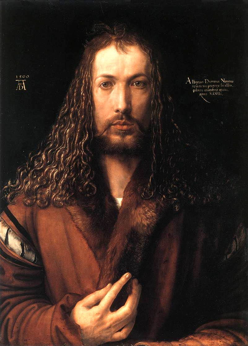 Albrecht Dürer self-portrait in a Fur-Collared Robe