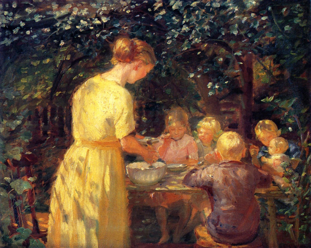 Midday Meal in the Garden by Anna Ancher, 1915