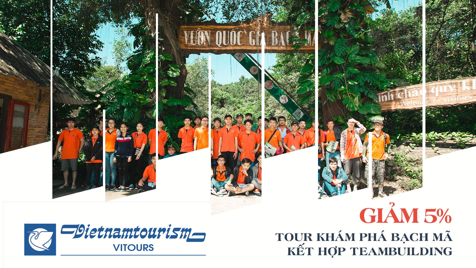 Vitours | Giảm 5% Tour Bạch Mã kết hợp team building 1
