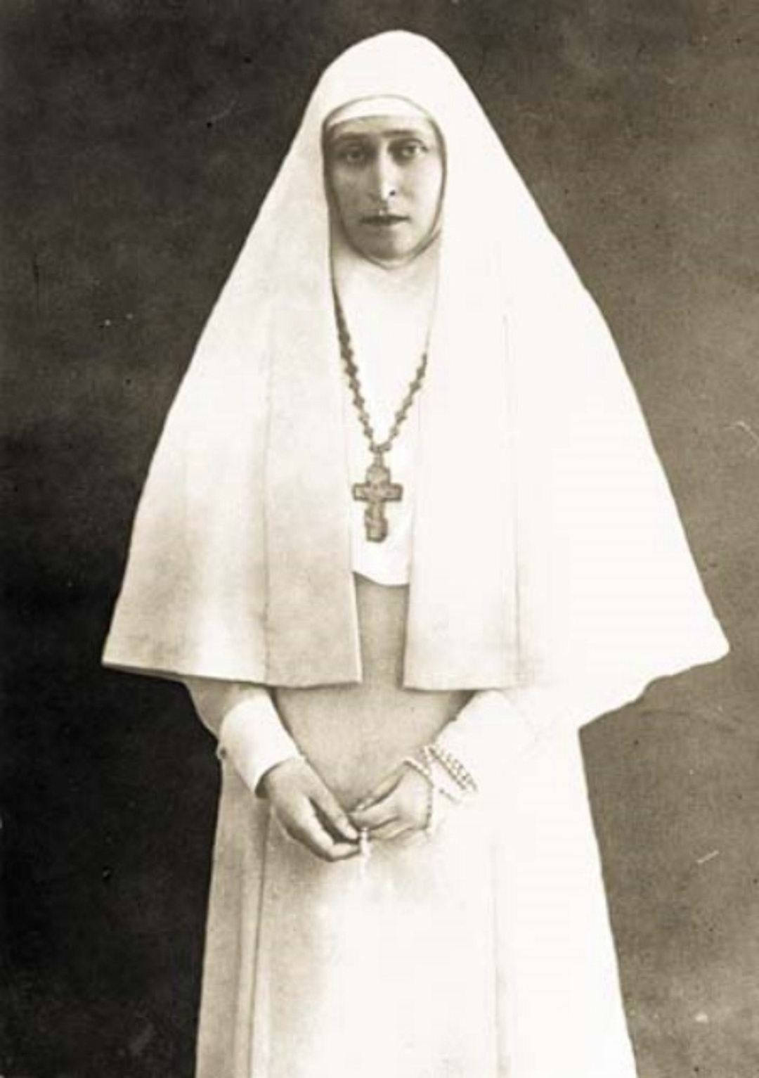 Grand Duchess Elizabeth Feodorovna as a nun after her husband's death, 1918