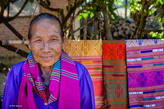 Fabric salewoman - Vang Vieng, Laos