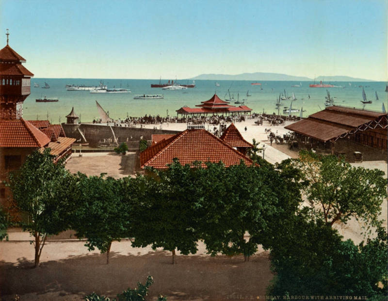 Harbour with arriving mail, Bombay, India, c. 1895