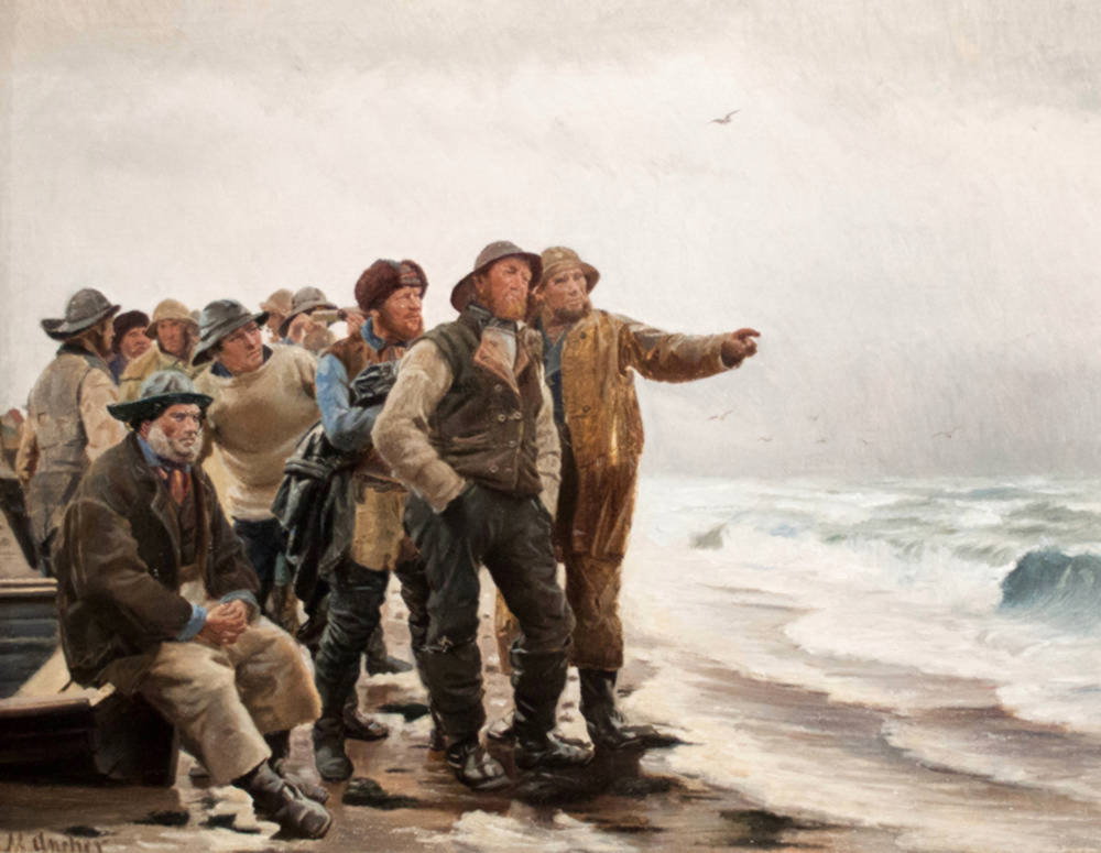 Will He Round the Point by Michael Ancher, 1885