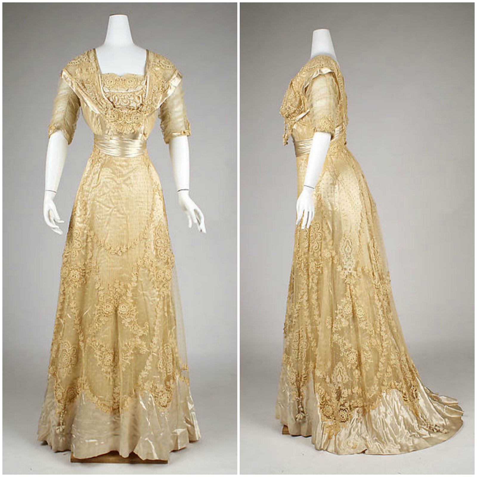 1908 Ball gown. American. Cotton, linen, silk. metmuseum
