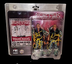 Autographed Rising Stars Of Wrestling & Ring Of Honor Figures 