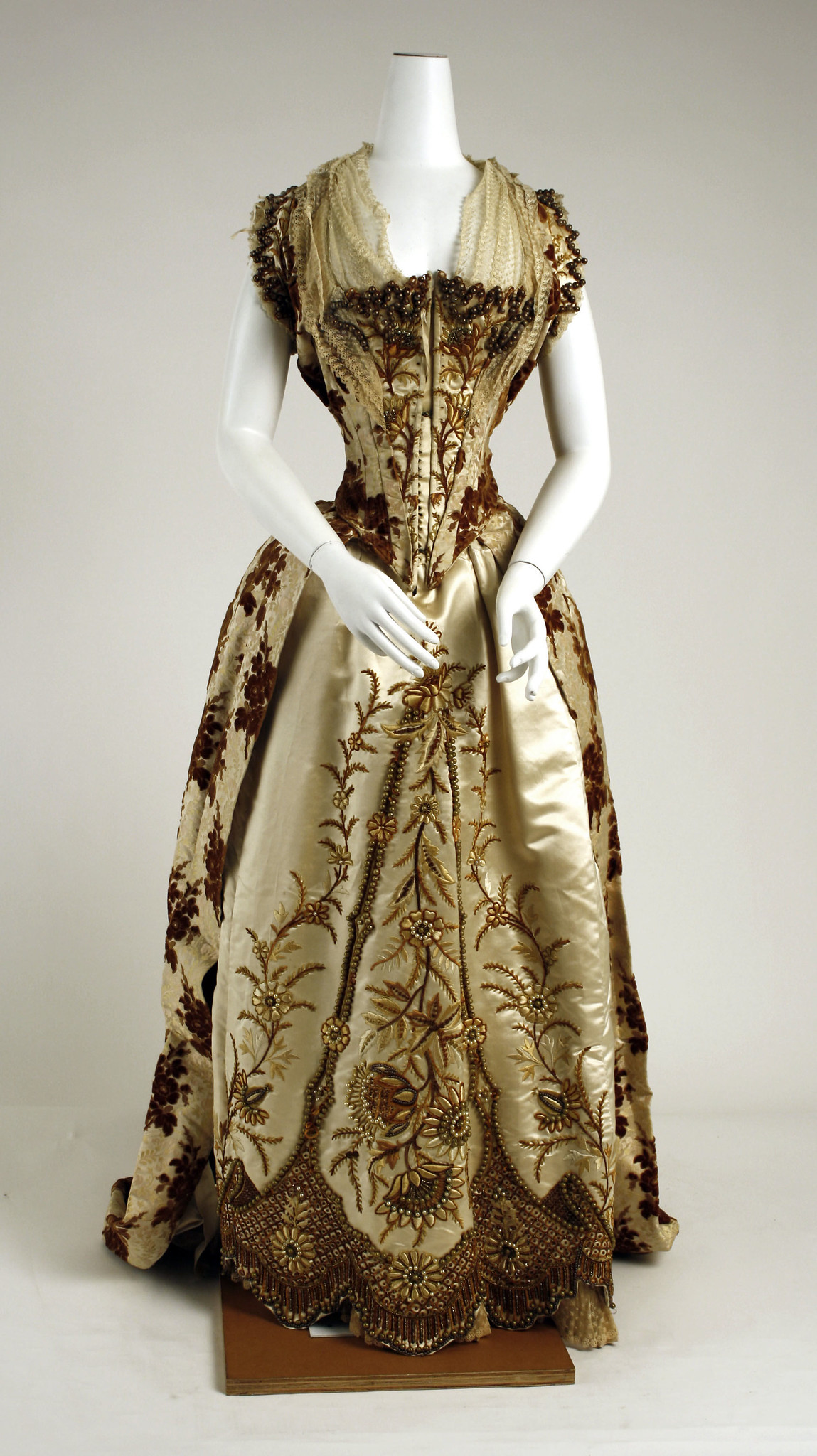 1887. French. Silk, Glass. metmuseum