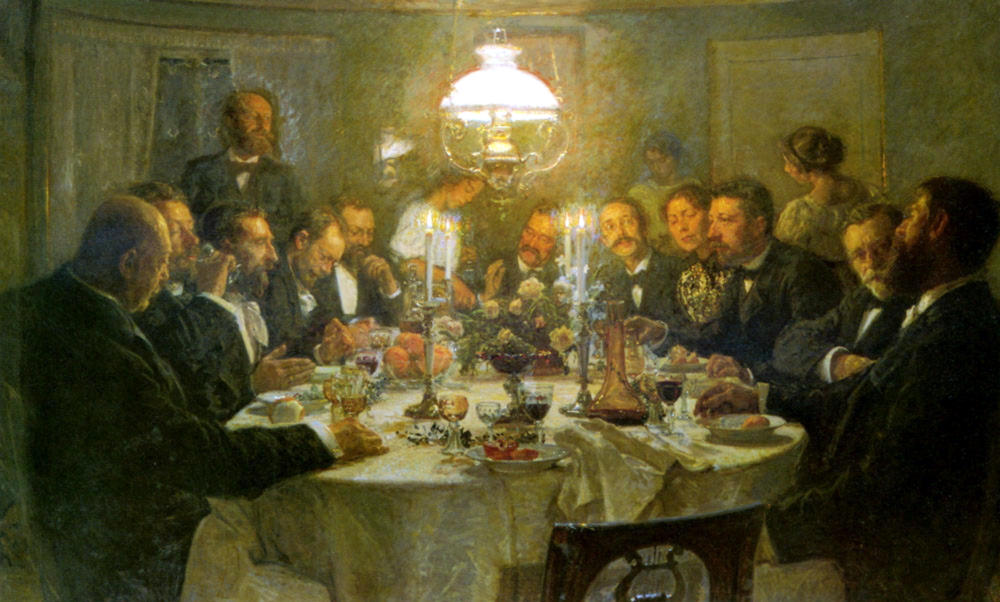 An Artists' Gathering by Viggo Johansen, 1903