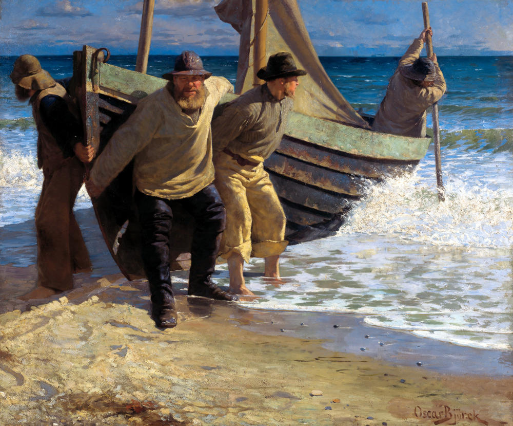 The Boat is Set in the Sea by Oscar Björck, 1885