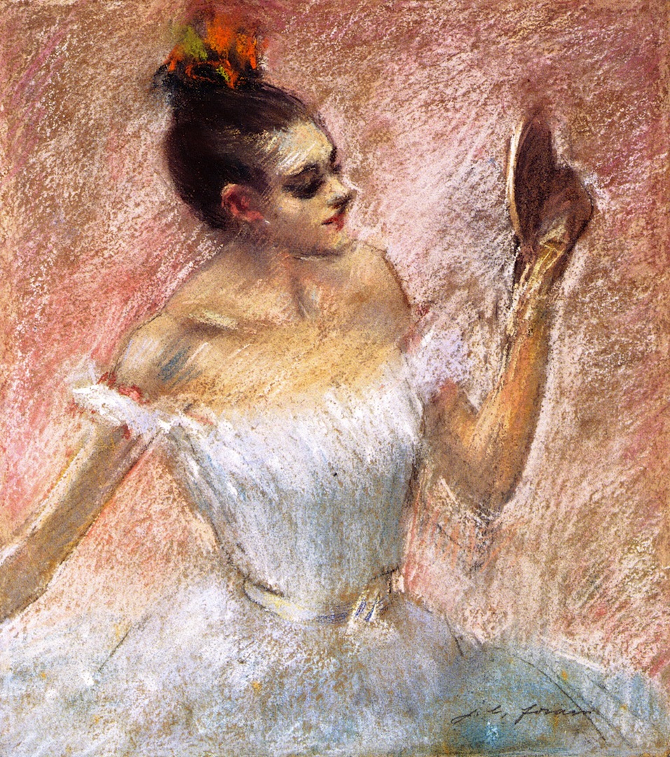Dancer with a Mirror by Jean-Louis Forain, 1885