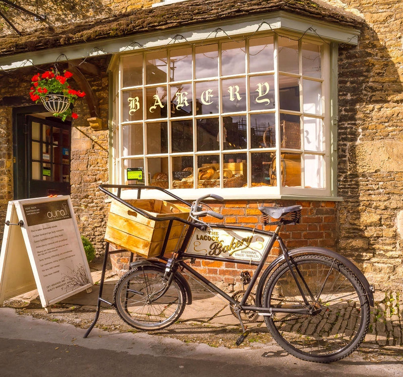 The picturesque village Bakery at Lacock, Wiltshire. Credit Anguskirk