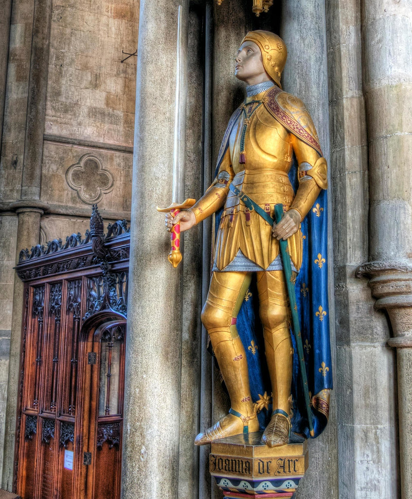 The statue of Joan of Arc is in Winchester Cathedral. Credit Neil Howard, flickr