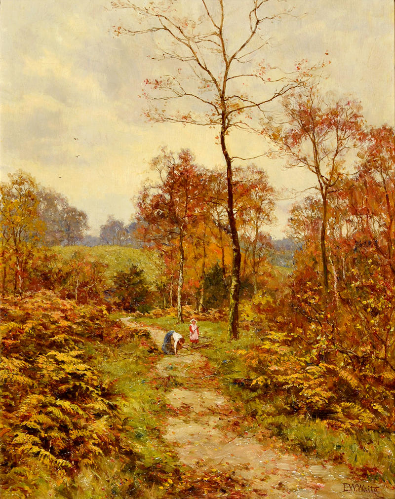 A Woodland Path in Autumn by Edward Wilkins Waite, 1918