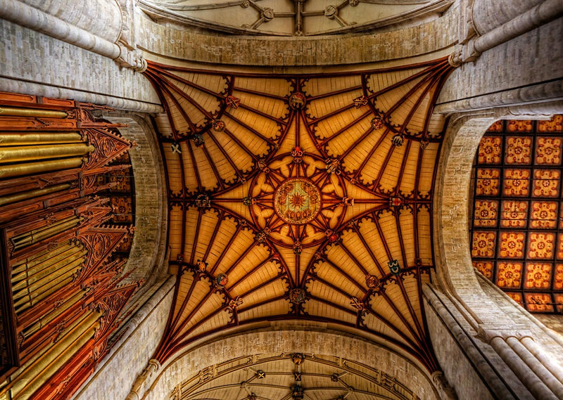 The ceiling of the Choir in the ancient Cathedral of Winchester. Credit Neil Howard, flickr