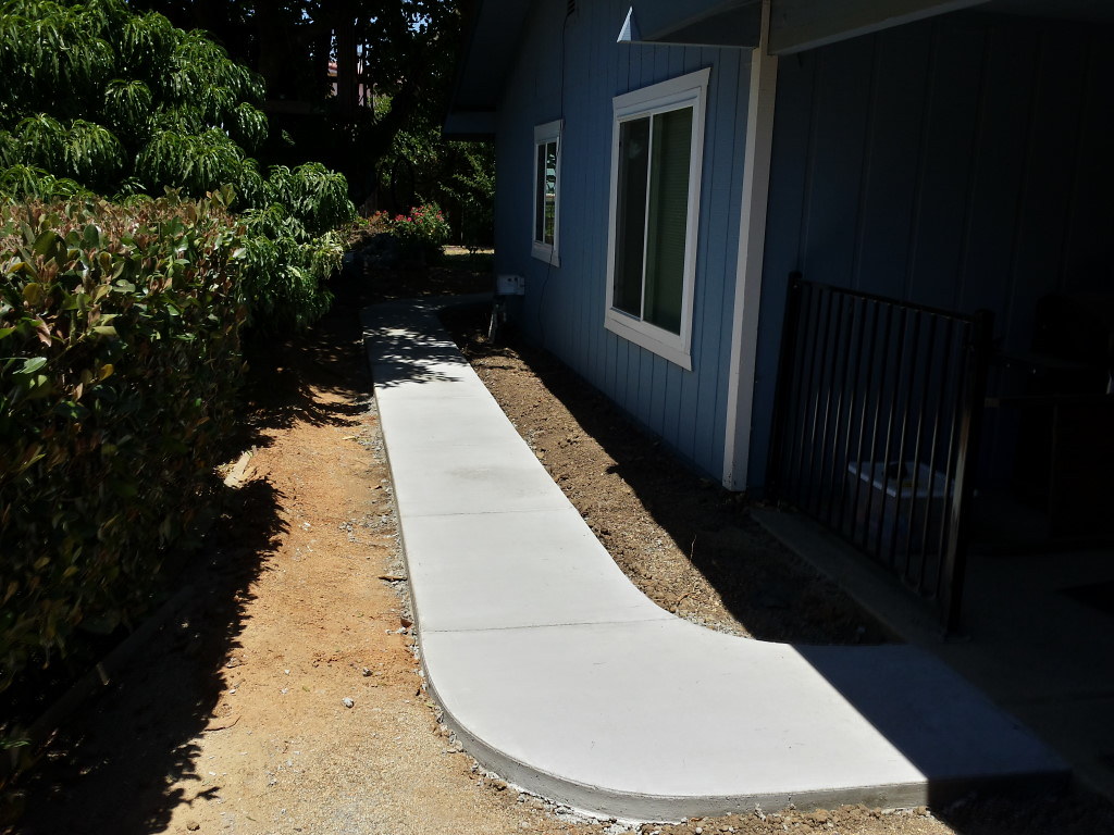 Backyard Concrete Walkway In Davis