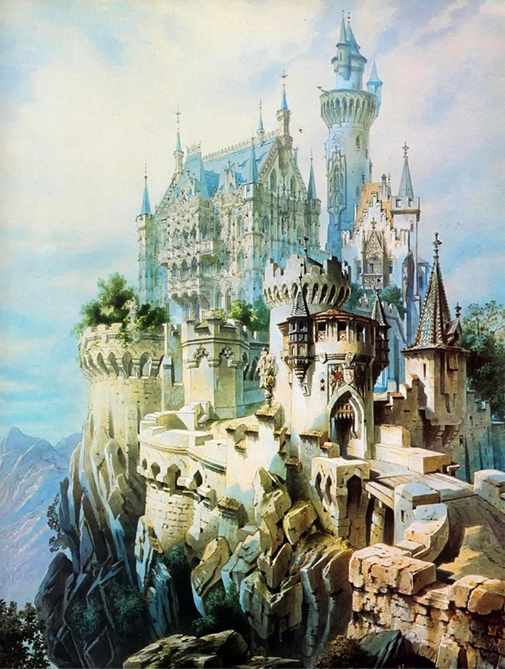 The fairytale dream concept for Falkenstein Castle of Ludwig II and Christian Jank, 1883