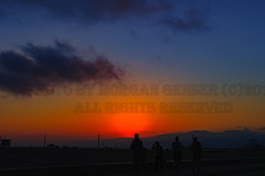 Sunset at Santa Monica beach 110717