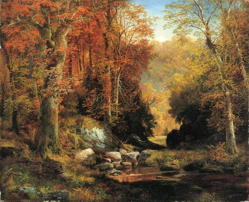 Cresheim Glen, Wissahickon, Autumn by Thomas Moran, 1864