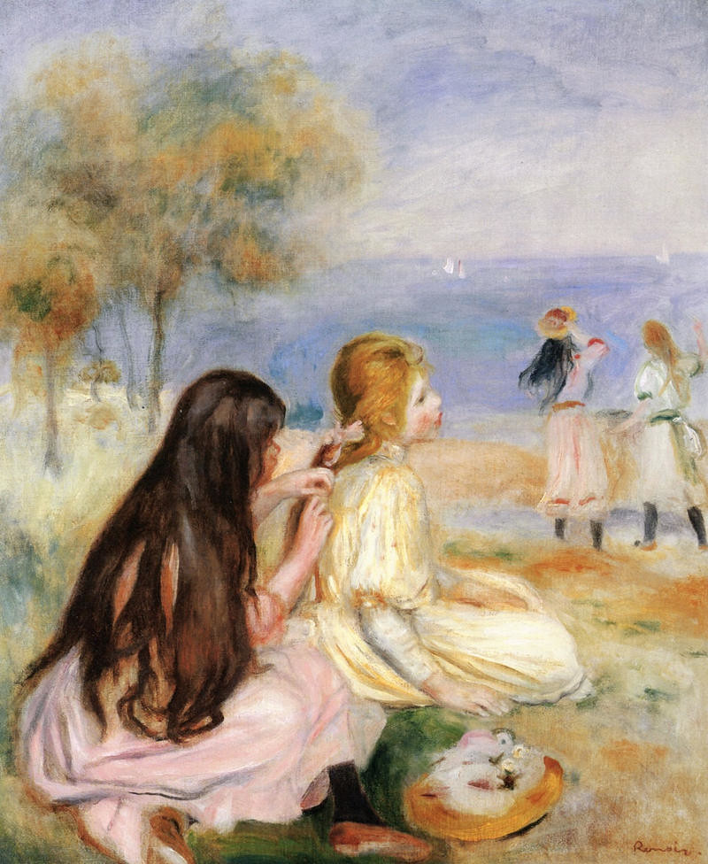 Children by the Sea by Pierre Auguste Renoir - 1894