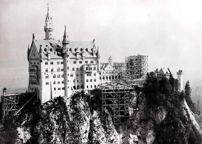 Neuschwanstein Castle during construction, 1882