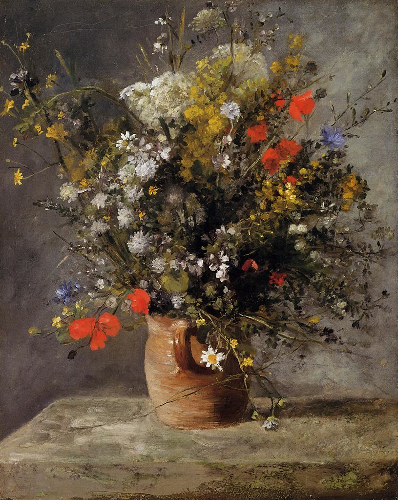 Flowers in a Vase by Pierre Auguste Renoir, 1866