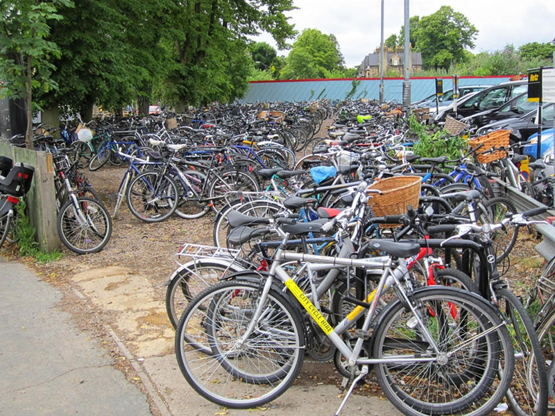 Bicycles outside Cambridge railway station, England. Credit Rept0n1x