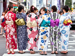 Colorful Japanese Yukata on The Streets of Tokyo