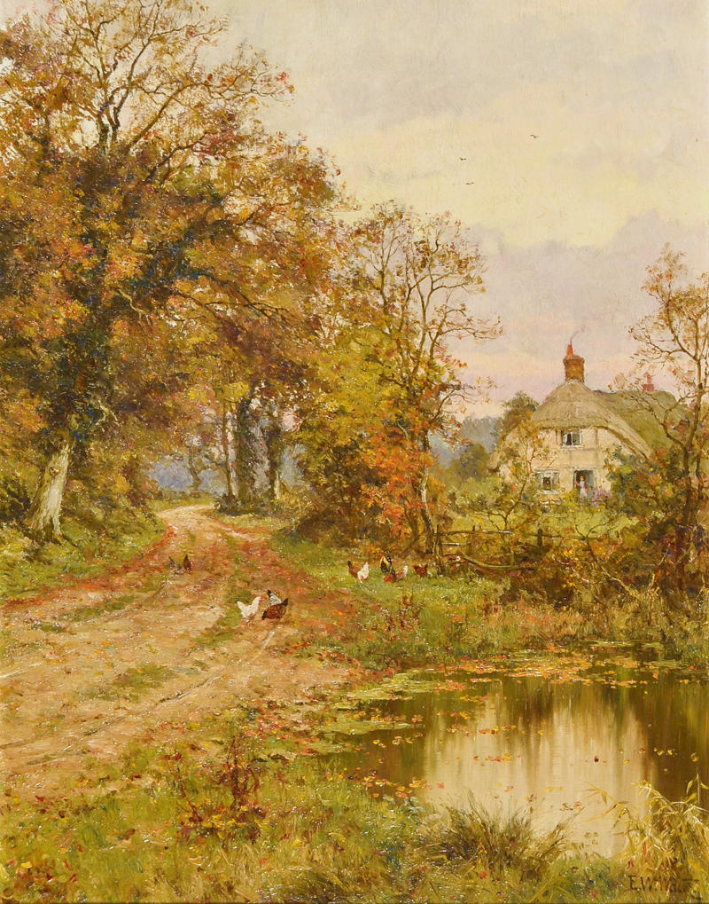 A Country Road in Autumn by Edward Wilkins Waite, 1918