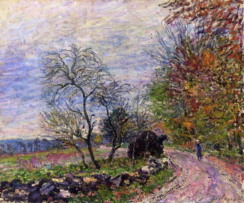 Along the woods in Autumn by Alfred Sisley, 1885