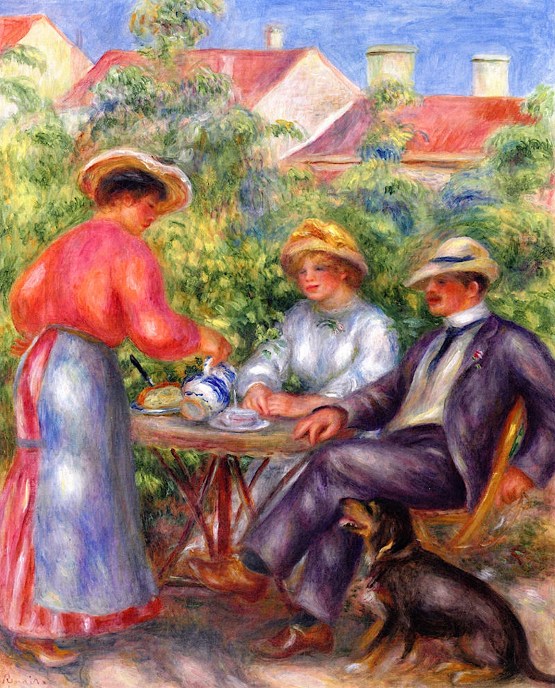 A Cup of Tea in the Garden by Pierre Auguste Renoir, 1907